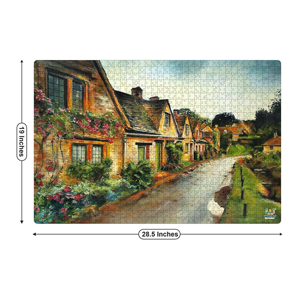 Webby Wooden Mediterranean Village Jigsaw Puzzle - 1000 Pcs | Grocsy