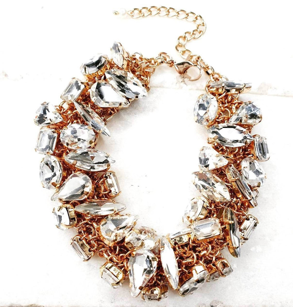 Bling Accessories Rhine Stone Glass Statement Crystal Bracelet | Grocsy