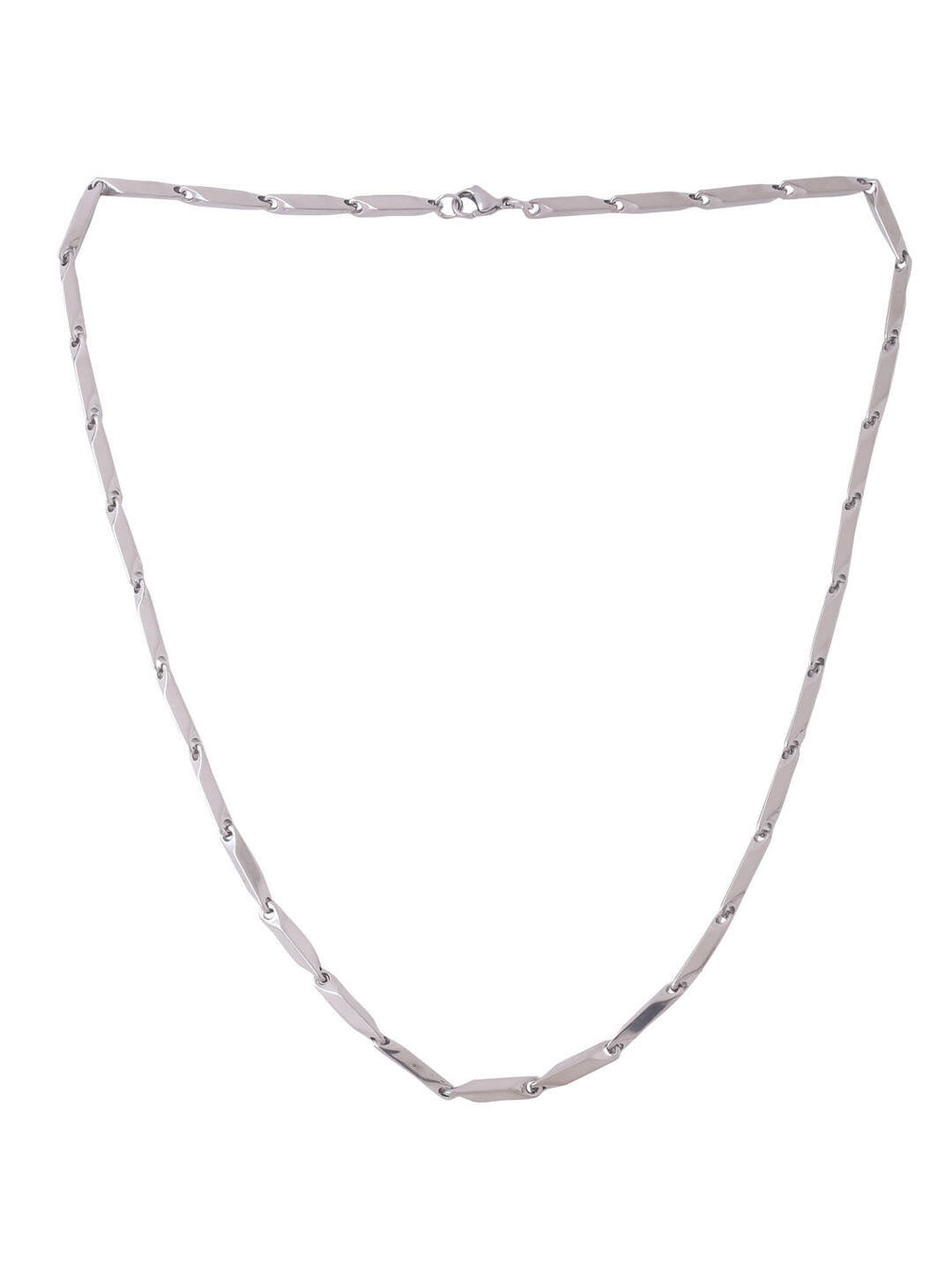 NVR Men Rhodium-Plated Stainless Steel Bohemian Chain | Grocsy