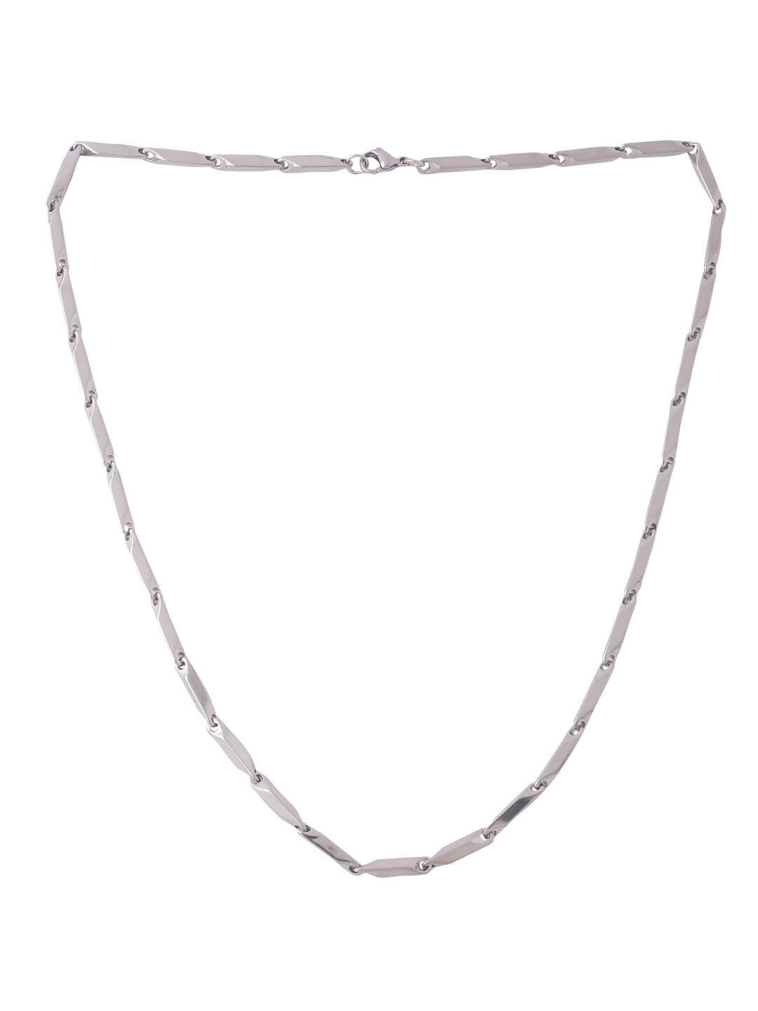 NVR Men Rhodium-Plated Stainless Steel Bohemian Chain | Grocsy
