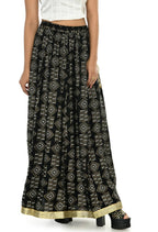 Mominos Fashion Moeza Cotton Black Printed Lehenga (Lancha) | Grocsy