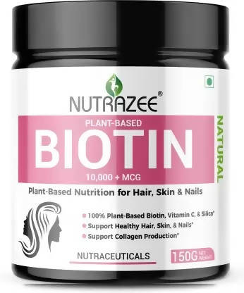 Nutrazee Natural Plant-Based Biotin 10000+MCG | Grocsy