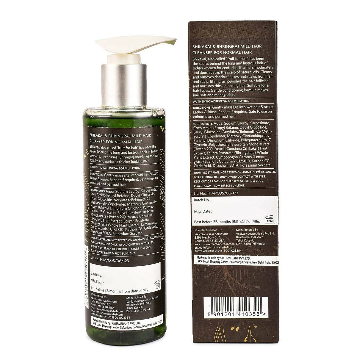 Mantra Herbal Shikakai and Bhringraj Mild Hair Cleanser For Normal Hair | Grocsy