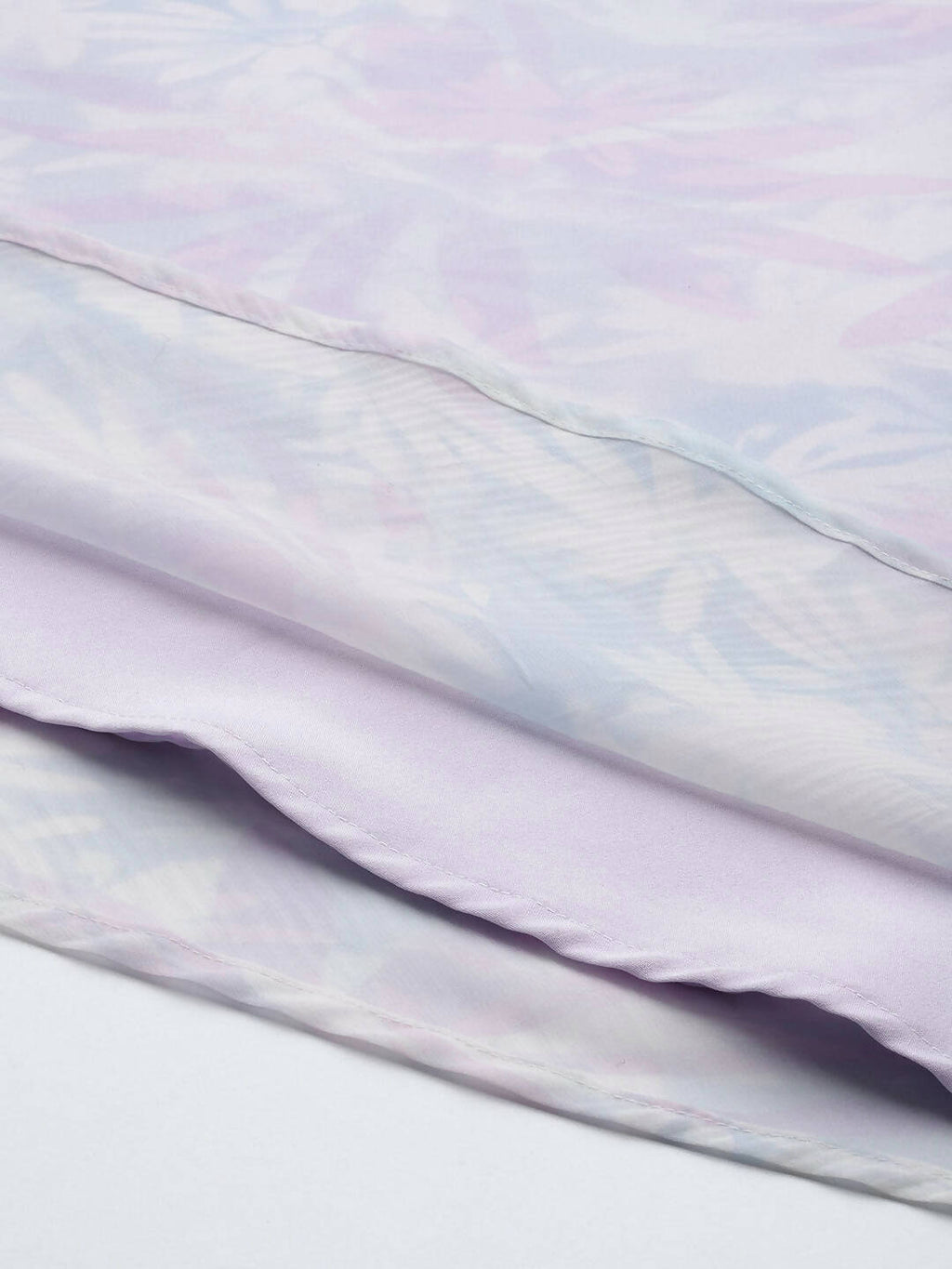 Ahalyaa Women Blue & White Floral Fit & Flare Maxi Ethnic Dress | Grocsy