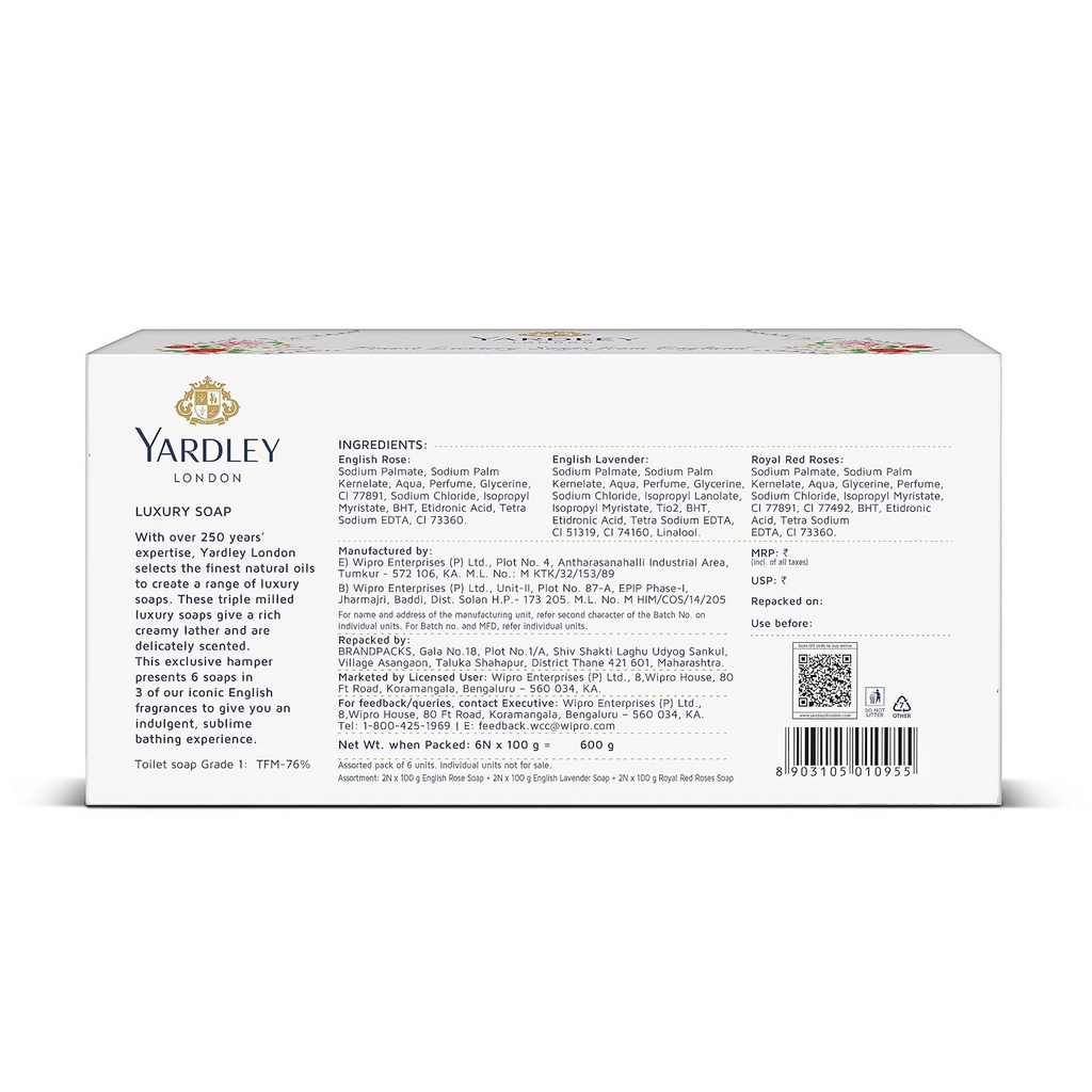 Yardley London English Lavender, English Rose, Royal Red Roses Luxury Soap for Women | Grocsy
