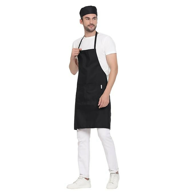 Uniformer Kitchen Apron For Men & Women-Black (Pack of 12) | Grocsy