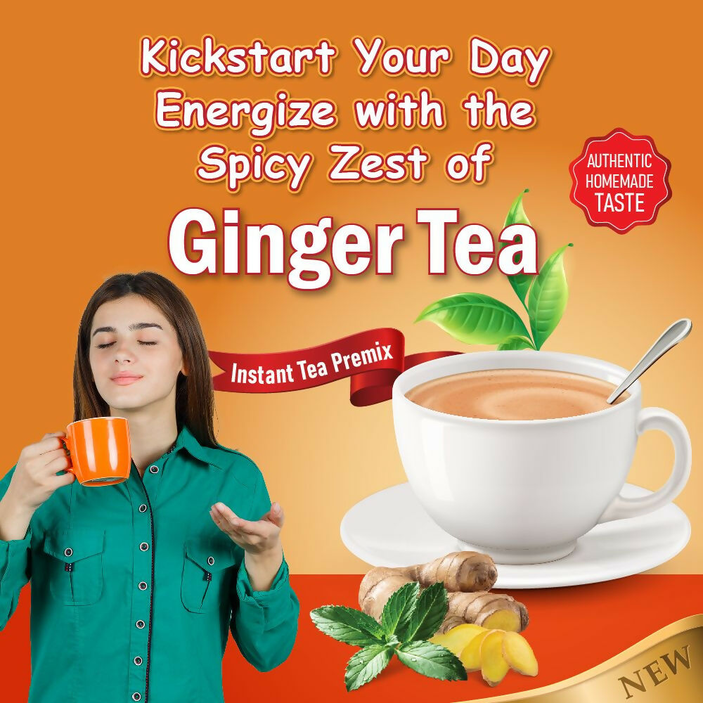 Naivedyam Ginger Instant Tea Premix Powder Sachets | Grocsy