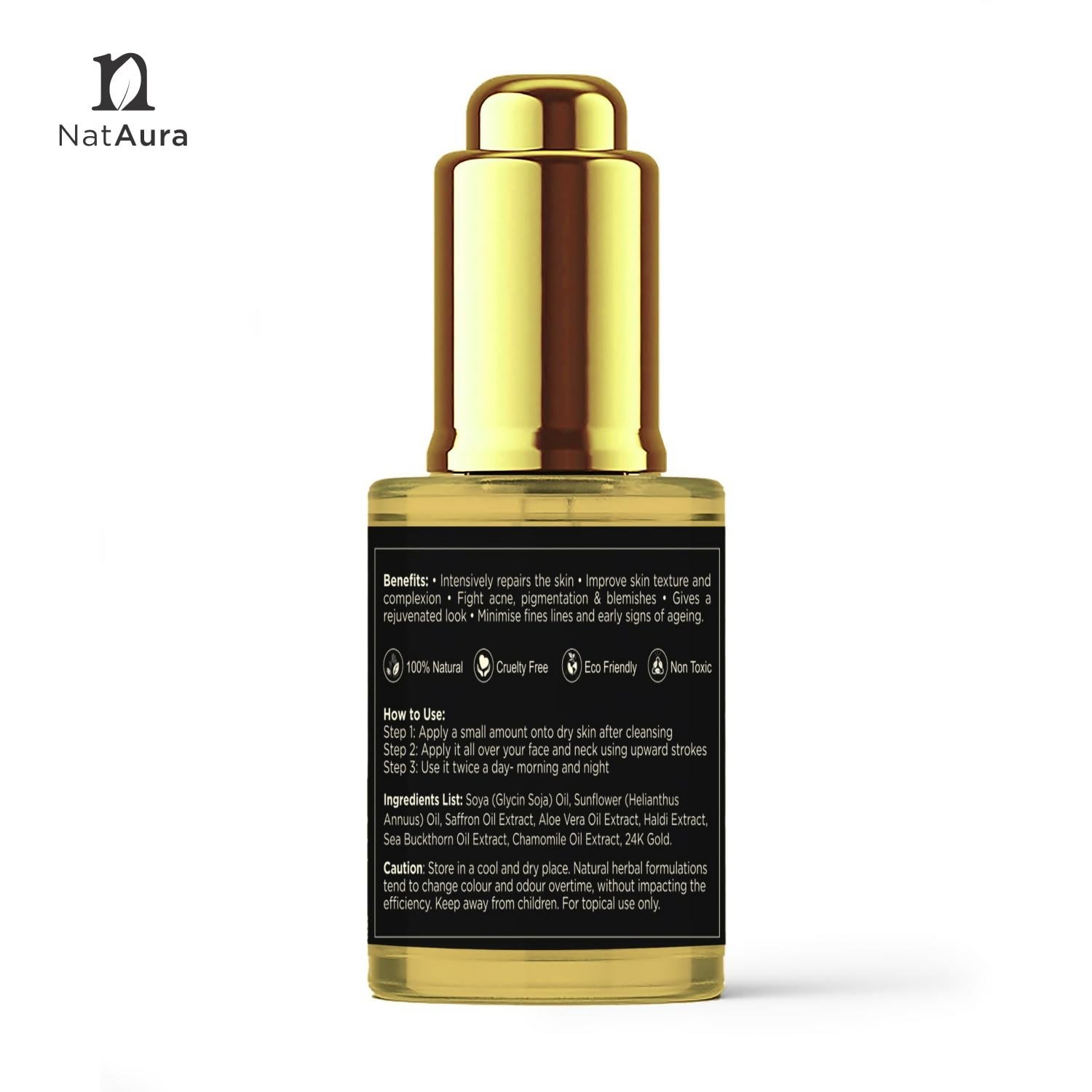 NatAura Kumkumadi Gold Face Serum | Grocsy