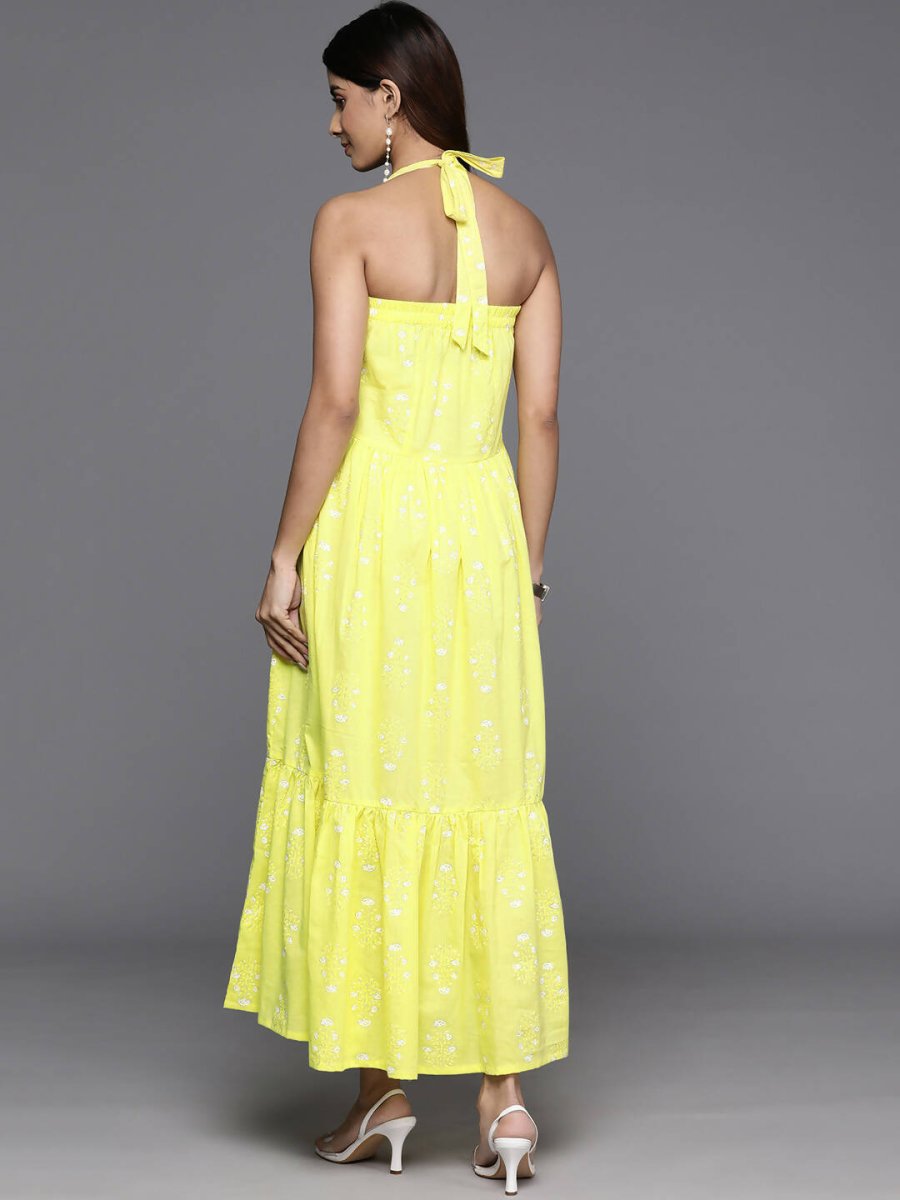 Ahalyaa Women's Traditional wear Dress - Yellow | Grocsy