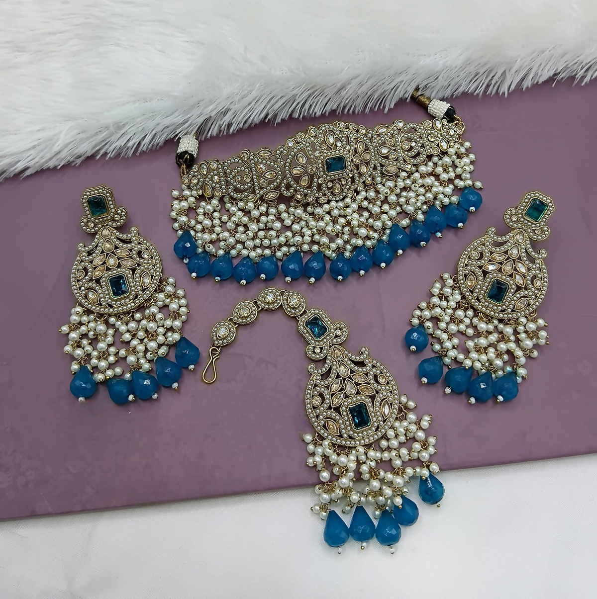 Joban Fashion Peacock Alloy Choker Set | Grocsy