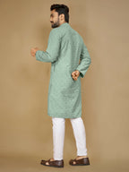 Anaita Sea_Green Embroidered Rayon Straight Kurta | Grocsy