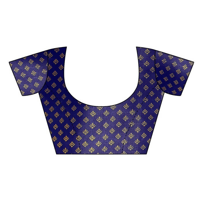 Vamika Navy Kalamkari Print With Jhalar Khadi Silk Saree (KITE NAVY) | Grocsy