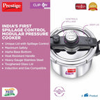 Prestige Stainless Steel Clip On Pressure Cooker | Grocsy