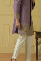 Majestic Purple Marvel Sherwani by Hilo Design | Grocsy