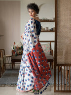 Suta Off White Polka Dots Pure Cotton Saree | Grocsy