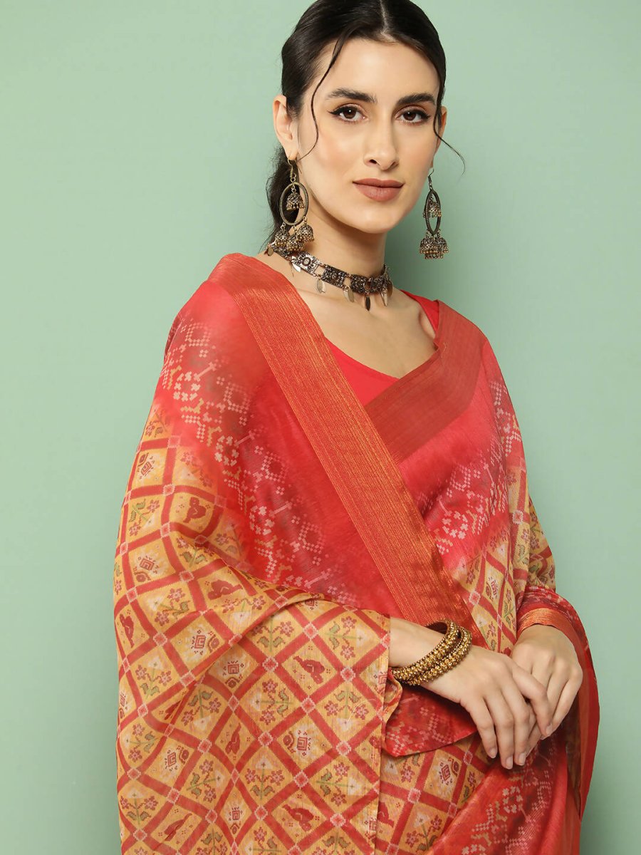 Ahalyaa Women's Traditional wear Saree - Mustard | Grocsy