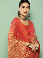 Ahalyaa Women's Traditional wear Saree - Mustard | Grocsy