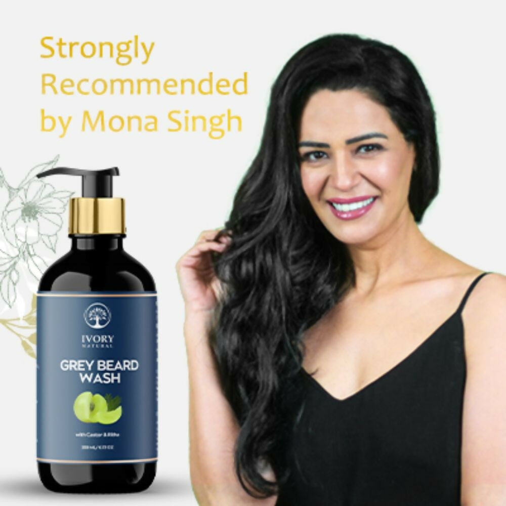 Ivory Natural Grey Beard Wash For Beard Graying And Restoring Beard'S Natural Black Shade | Grocsy