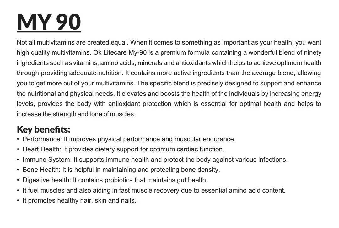 Ok Life Care My 90 Advanced Multivitamins Capsules | Grocsy