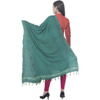 A R Silk Rama Green Color Golden Border Cotton Dupattas and Chunnis | Grocsy