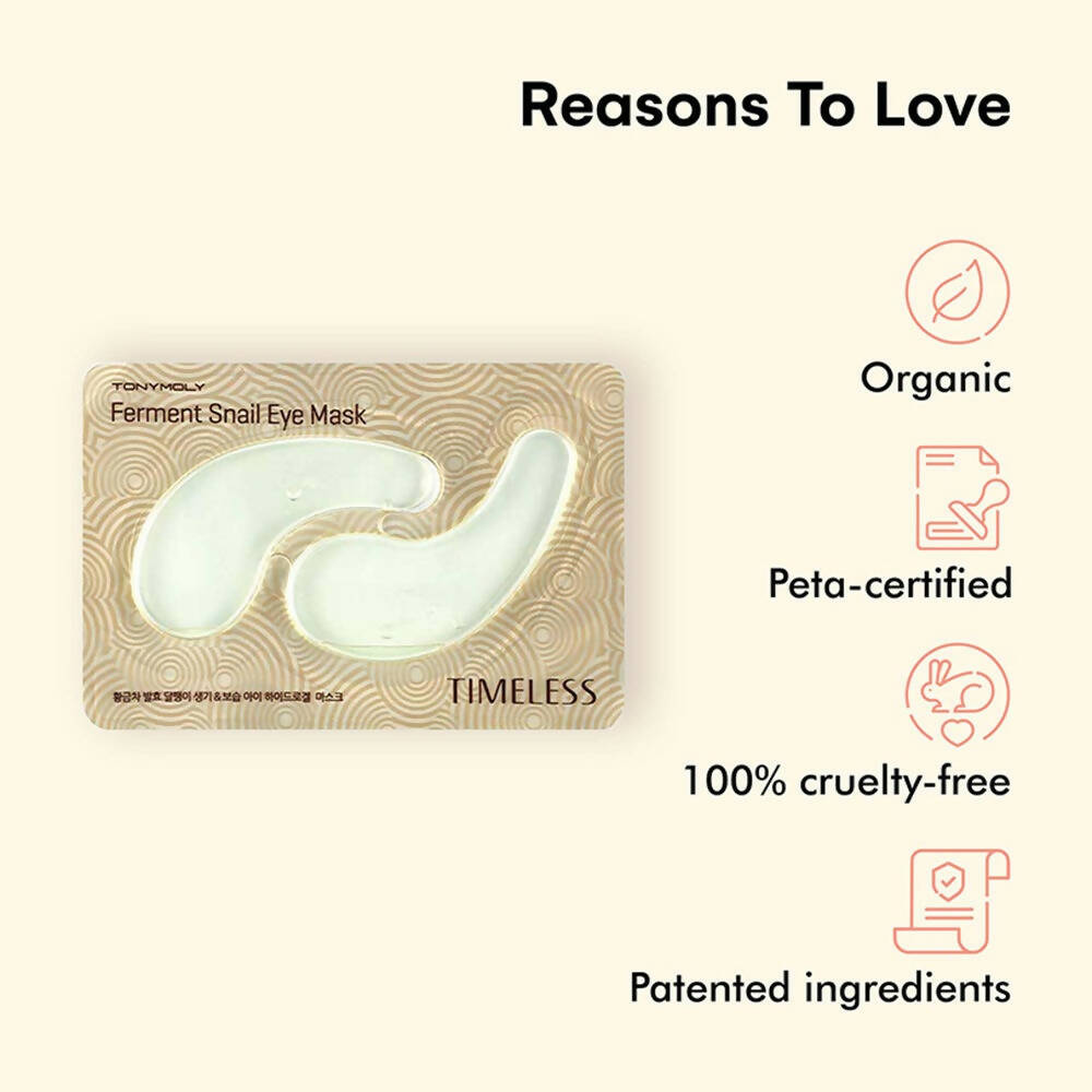 Tonymoly Timeless Ferment Snail Eye Mask - Korean Skincare | Grocsy
