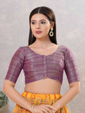 Joban Fashion Women Silk Purple Stitched Blouse | Grocsy
