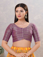 Joban Fashion Women Silk Purple Stitched Blouse | Grocsy
