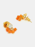 Ruby Raang Mannat Set Of 2 - Orange Embedded Maang Tikka And Earrings | Grocsy