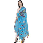 A R Silk Silk Peacock Multi Fancy Dupatta Color Firozi Dupatta or Chunni | Grocsy