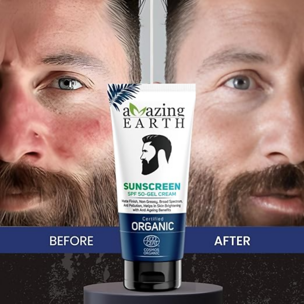 Amazing Earth Sunscreen for Men - SPF 50 Gel Cream | Grocsy
