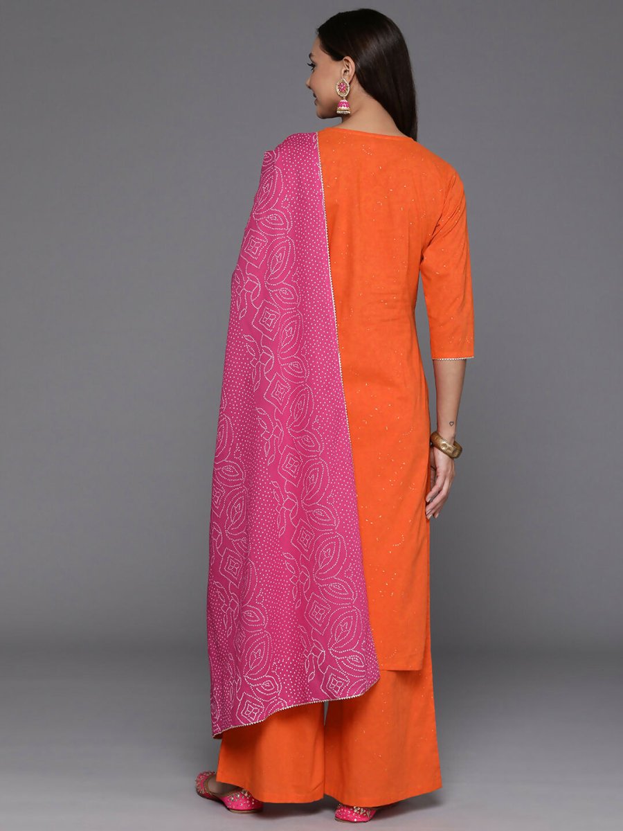 Ahalyaa Women's Traditional wear Kurta Set - Orange | Grocsy