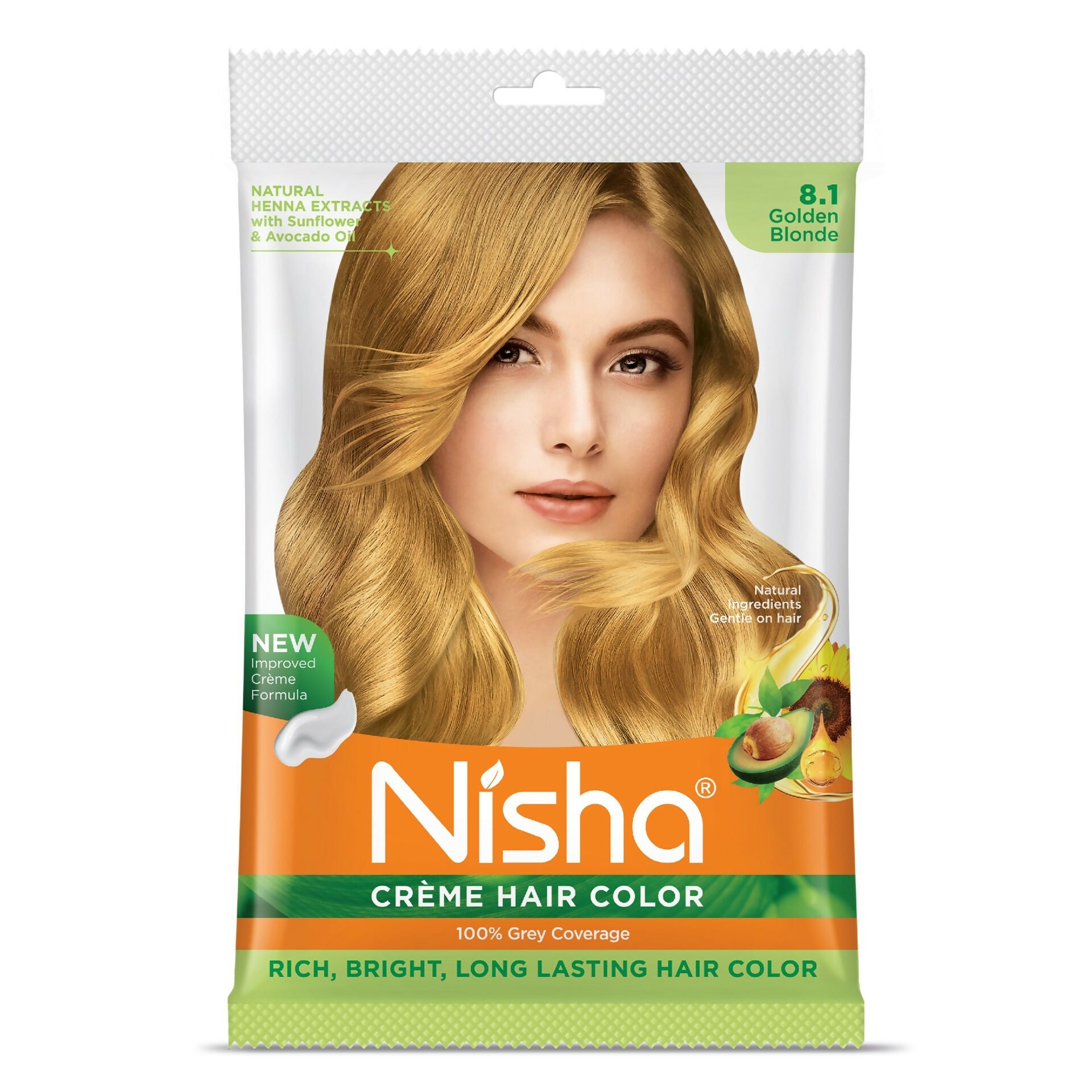 Nisha Creme Hair Color for Women - Golden Blonde | Grocsy