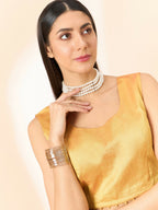 Beige Organza Floral Embroidered Saree with Unstitched Blouse Piece - Roozal | Grocsy