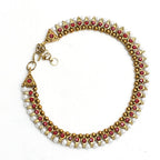 Mominos Fashion Kamal Johar Red Kundan Anklets | Grocsy