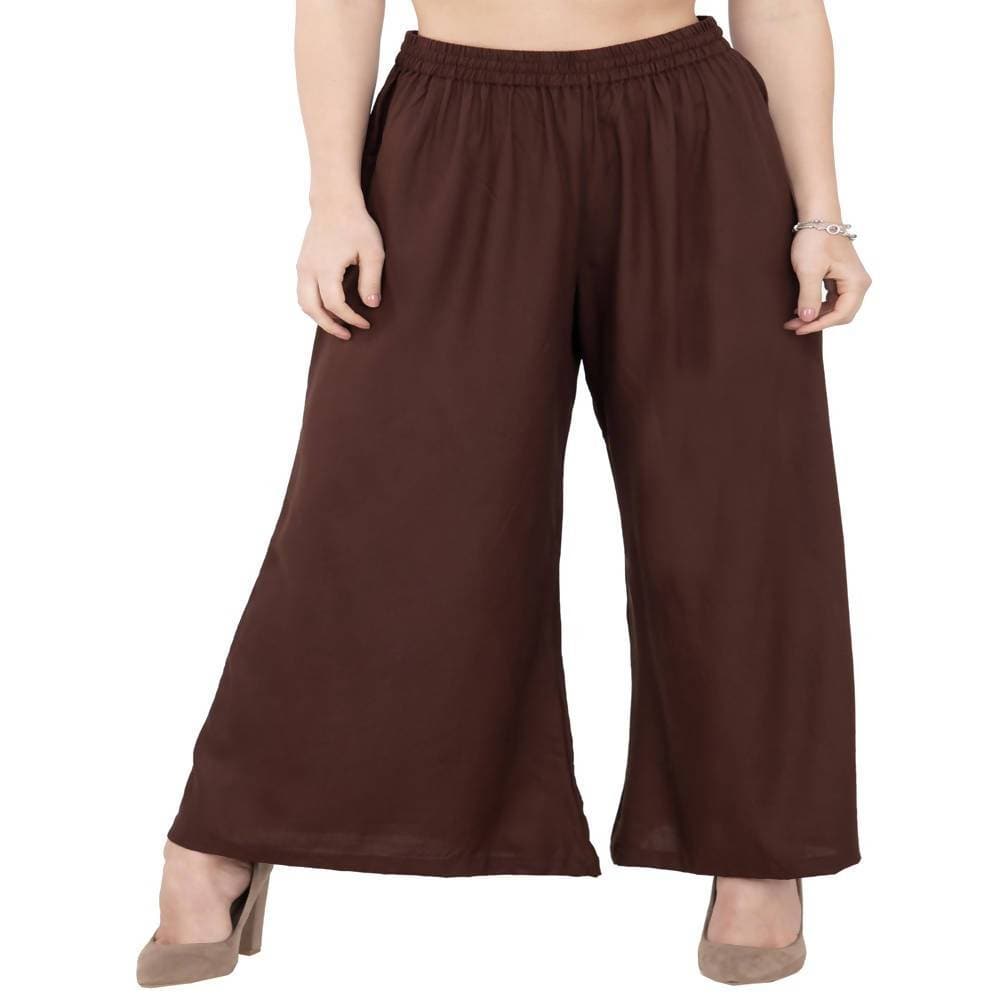 Lagi Women's Brown Solid Palazzo (PLZ04J) | Grocsy