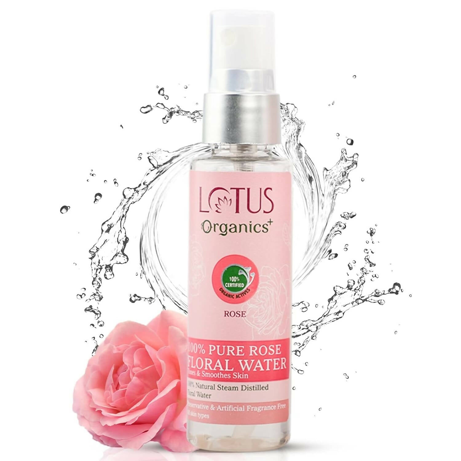 Lotus Organics+ 100% Pure Rose Floral Water | Grocsy
