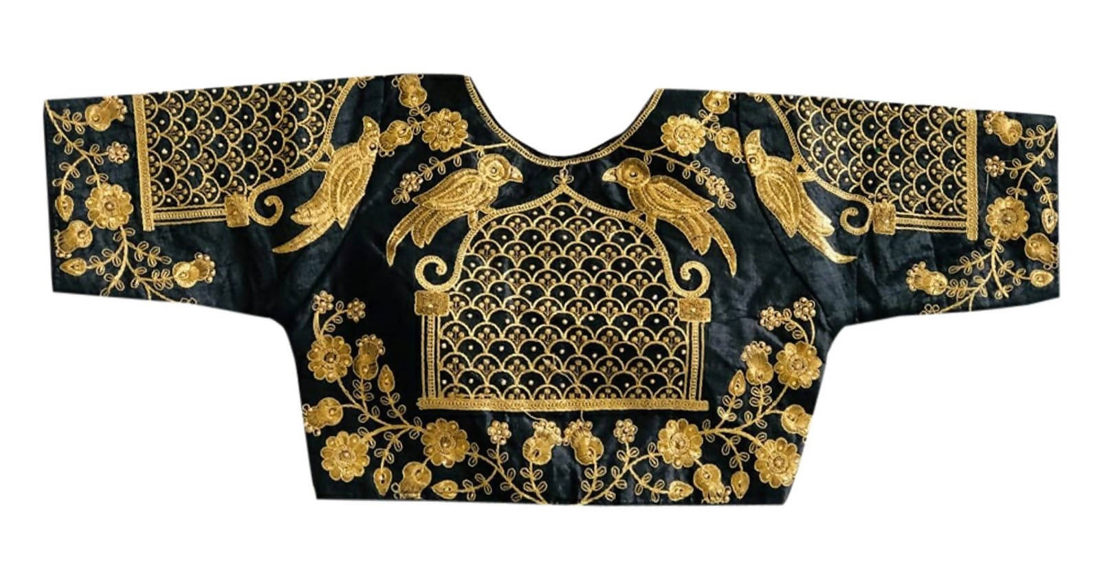 Vamika Black Banglori Silk Embroidery Blouse For Women | Grocsy
