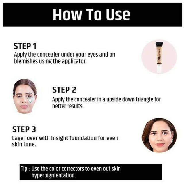 Insight Cosmetics Hd Concealer - Natural Finish, Water-Resistant - Porcelain | Grocsy
