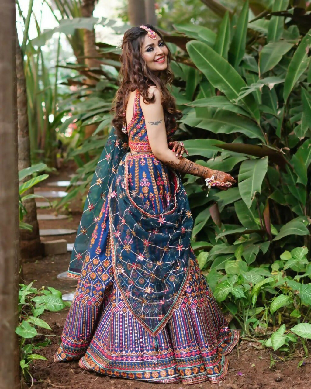 Jyoti Fashion Outstanding Blue Chinon 3MM, 9MM Sequins with Thread & Jari Embroidery Lehenga Choli with Dupatta | Grocsy