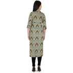 Kanoor Women's Multicolour A line Collar neck kurti | Grocsy