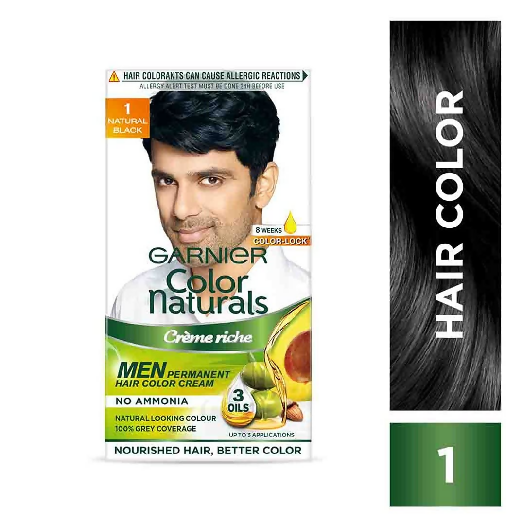 Garnier Color Naturals Creme Riche Men Hair Color - Shade 1 Natural Black | Grocsy