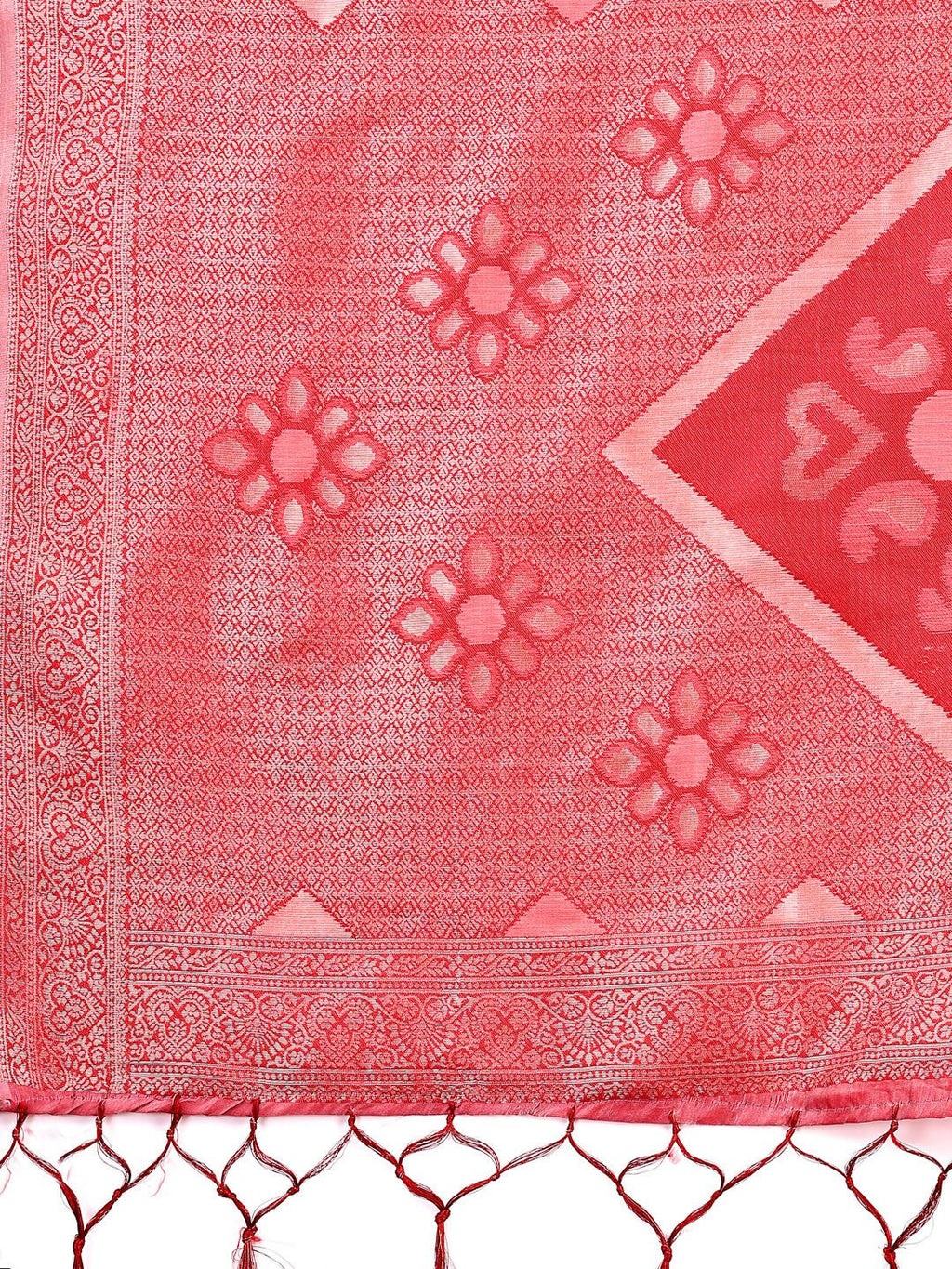Shree Shyam Fashion Sajni Peach Linen Cotton Saree | Grocsy