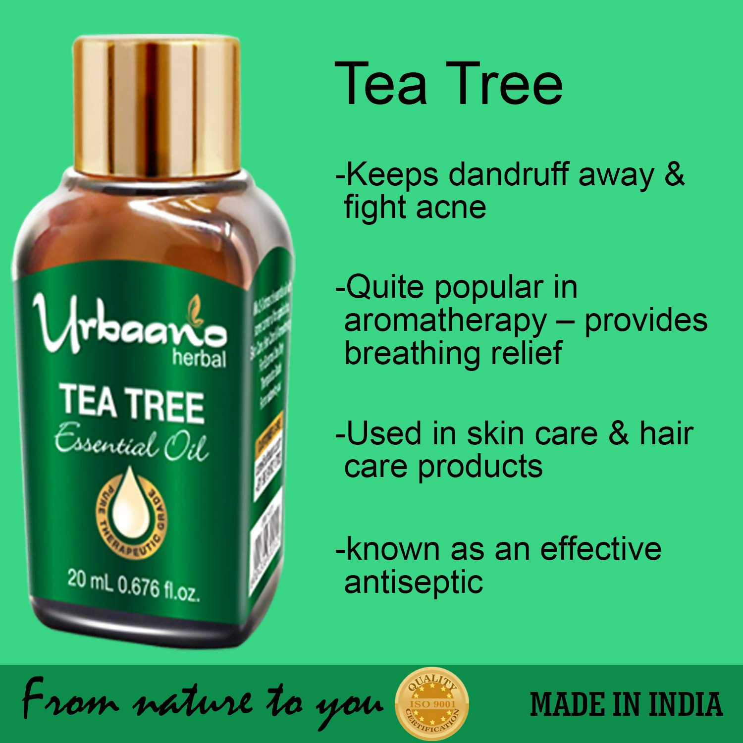 Urbaano Herbal Tea Tree Essential Oil | Grocsy