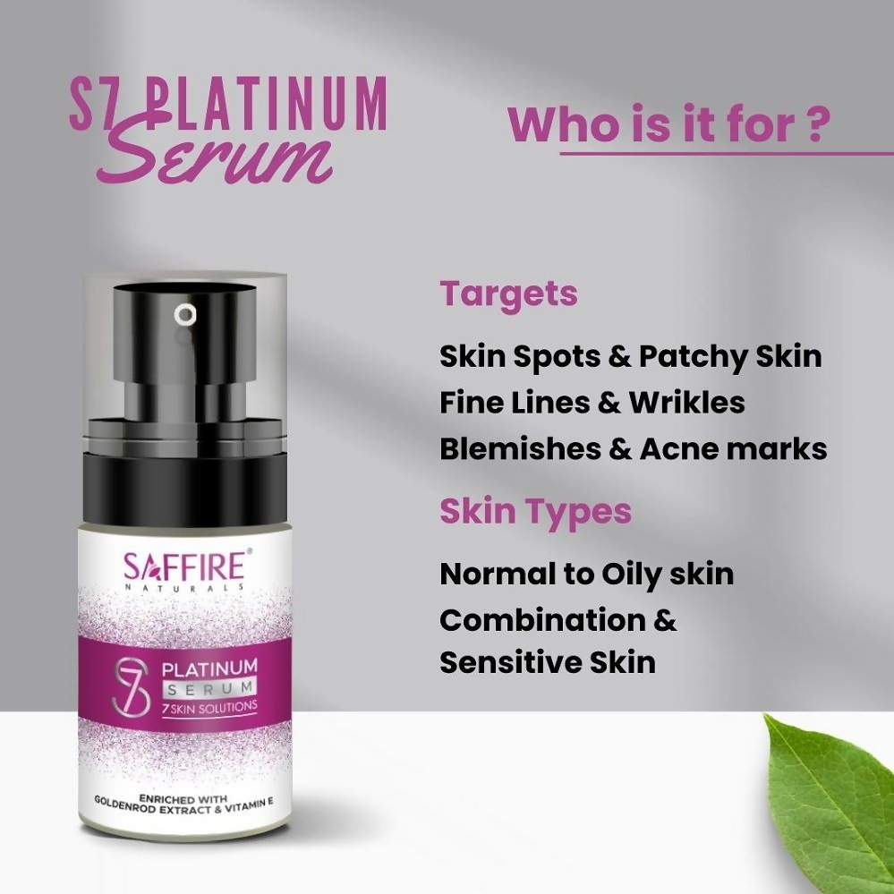 Saffire Naturals S7 Platinum Face Serum | Grocsy