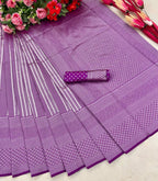 DEIANA'S Beautiful Designer Golden zari Soft Lichi Silk Saree - Purple | Grocsy