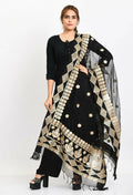 Mominos Fashion Moeza Women Organza Gotta Patti Bridal Dupatta Black Dupatta | Grocsy