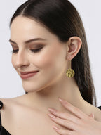 NVR Women Gold-Polished Fish Hook Circle Drop Earrings | Grocsy