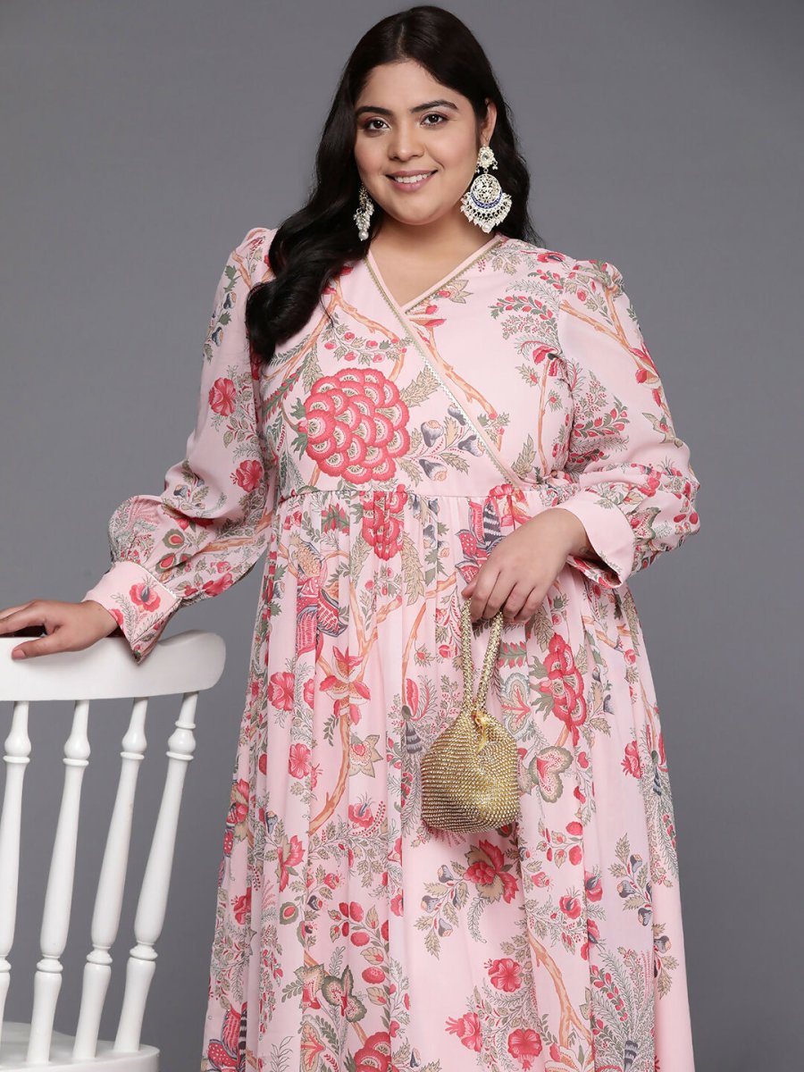 Ahalyaa Women's Traditional wear Ethnic Dress - Pink | Grocsy