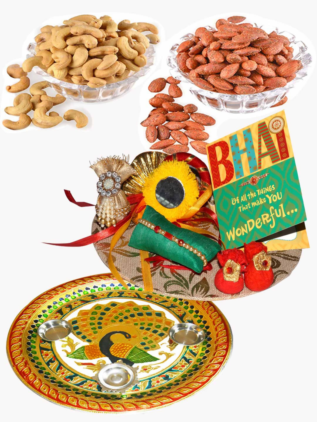 Bikano Rakhi Puja Thali with Dryfruits | Grocsy