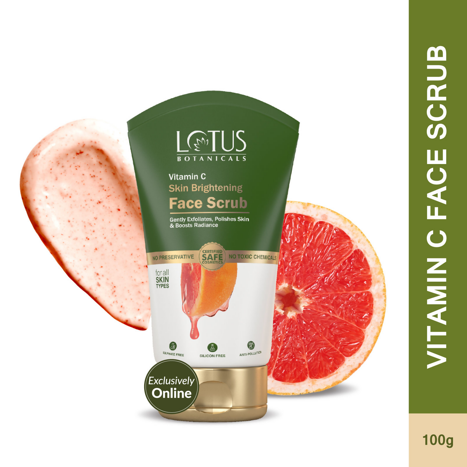 Lotus Botanicals Vitamin C Skin Brightening Face Scrub | Grocsy
